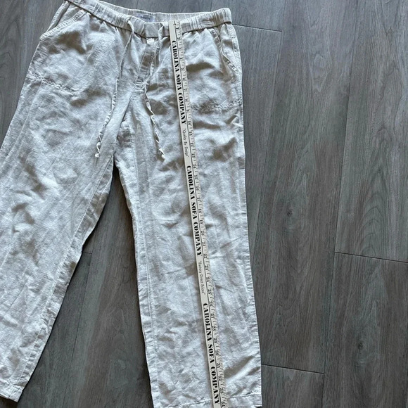 Liz Claiborne Linen Cotton Cropped Comfortable Pants Petite Medium - Picture 8 of 12